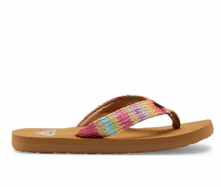 Flip-Flops * | Girls' Roxy Little Kid & Big Kid Porto Raffia Flip-Flops