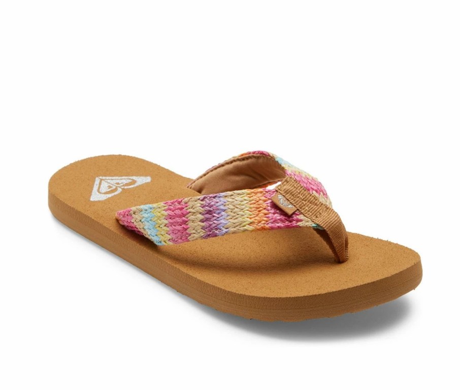 Flip-Flops * | Girls' Roxy Little Kid & Big Kid Porto Raffia Flip-Flops