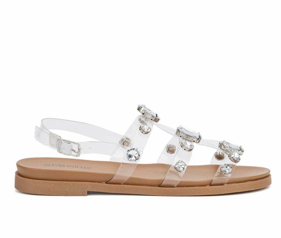 Flat Sandals * | Women'S Olivia Miller Crystal Clear Sandals