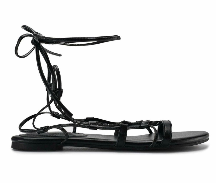 Flat Sandals * | Women'S Nine West Button Strappy Sandals