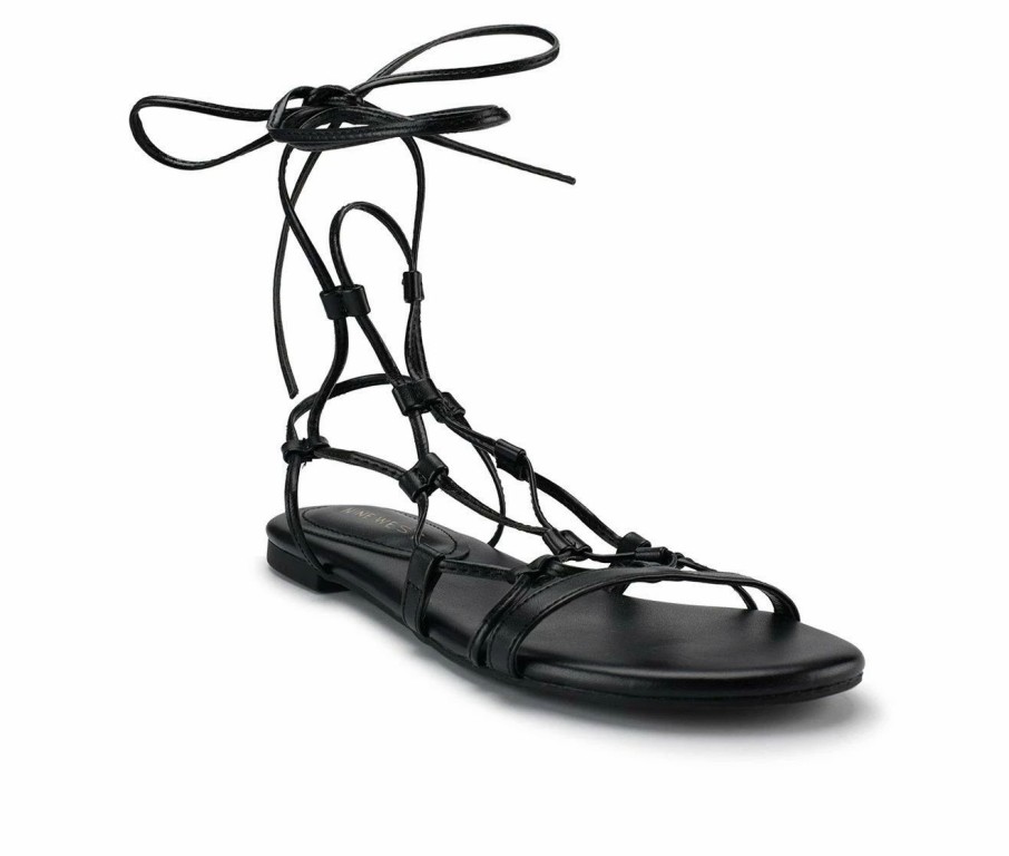 Flat Sandals * | Women'S Nine West Button Strappy Sandals