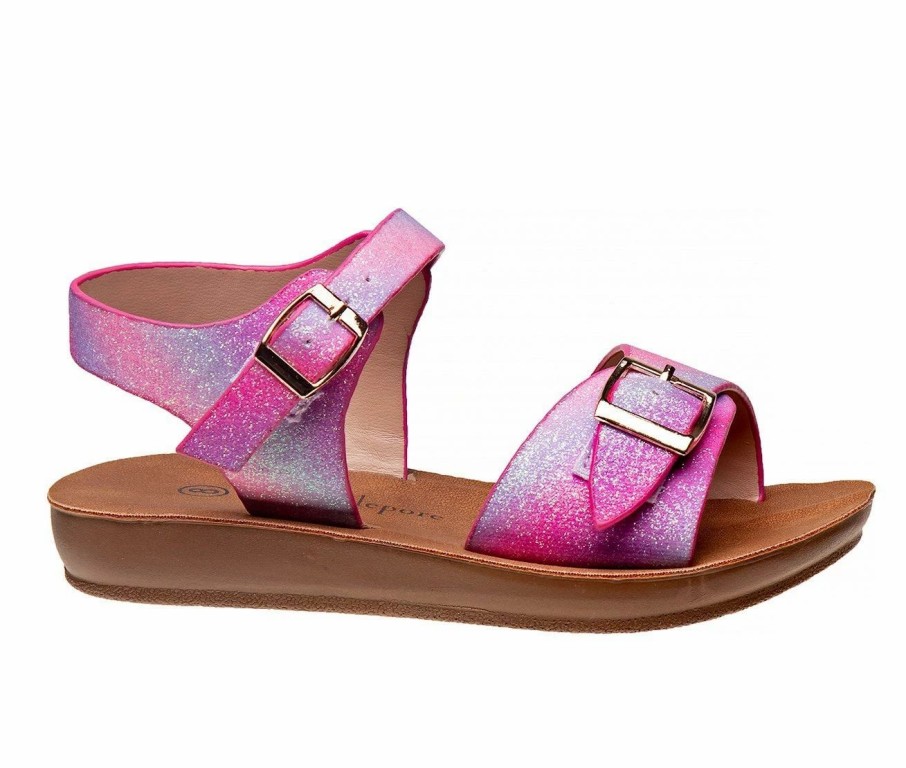 Flat Sandals * | Girls' Nanette Lepore Toddler Double Buckle Wedge Sandals