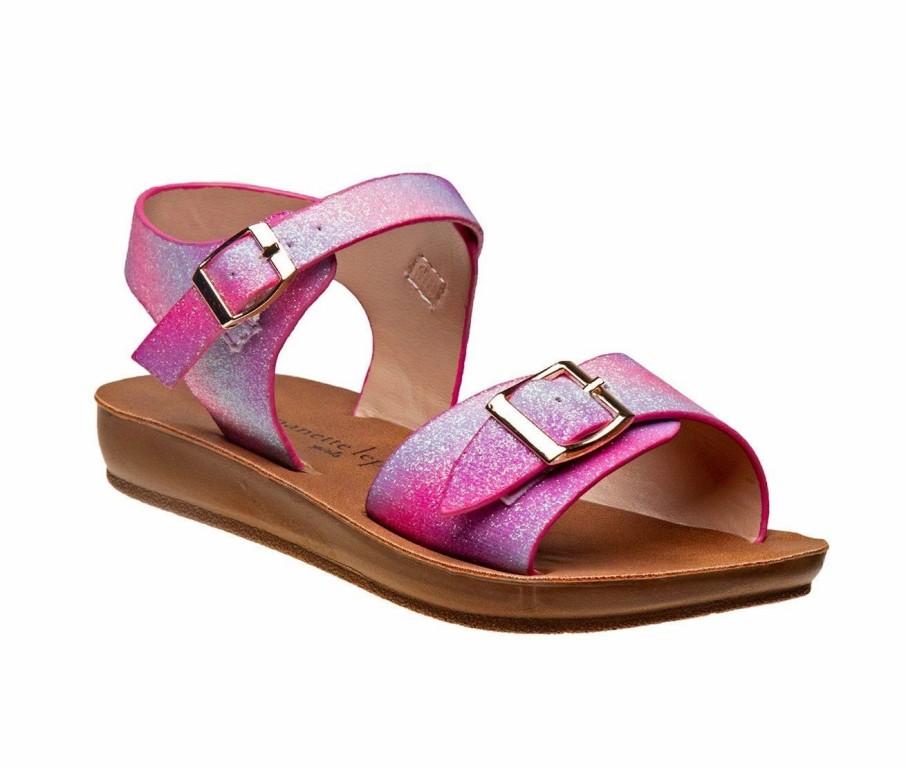 Flat Sandals * | Girls' Nanette Lepore Toddler Double Buckle Wedge Sandals