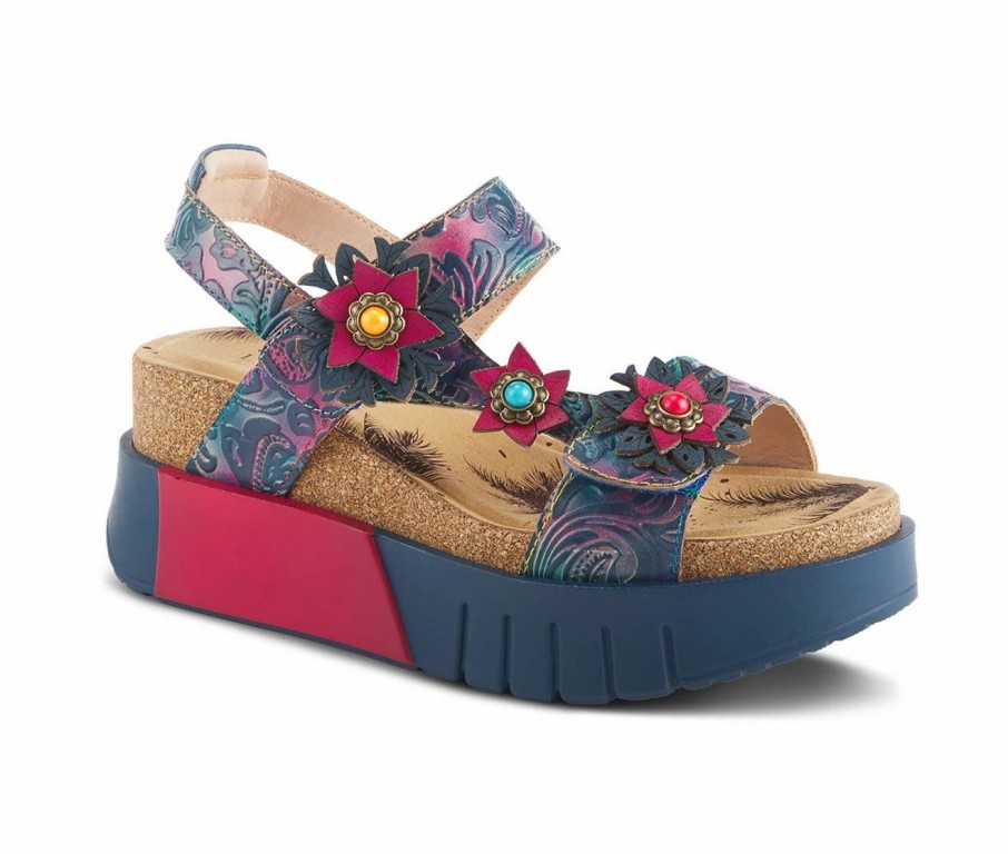 Platform Sandals * | Women'S L'Artiste Favia Wedge Footbed Sandals