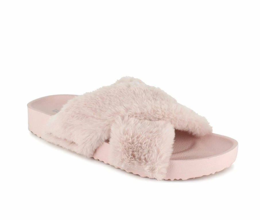 Flat Sandals * | Women'S Unionbay Luxe Fuzzy Slides