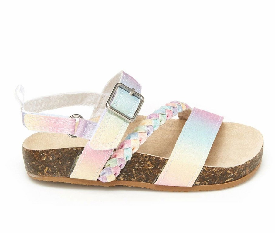 Flat Sandals * | Girls' Oshkosh B'Gosh Toddler & Little Kid Faith Footbed Sandals