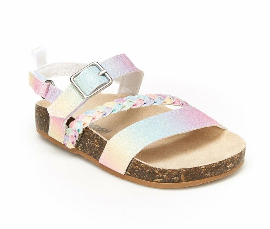 Flat Sandals * | Girls' Oshkosh B'Gosh Toddler & Little Kid Faith Footbed Sandals