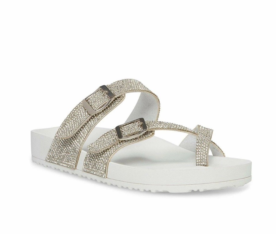 Footbed Sandals * | Women'S Madden Girl Twila Rhinestone Footbed Sandals