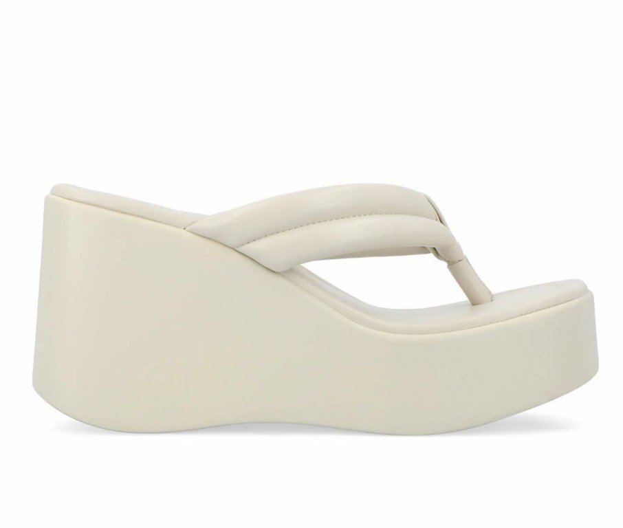 Flip-Flops * | Women'S Journee Collection Sharenne Platfrom Wedge Flip-Flops