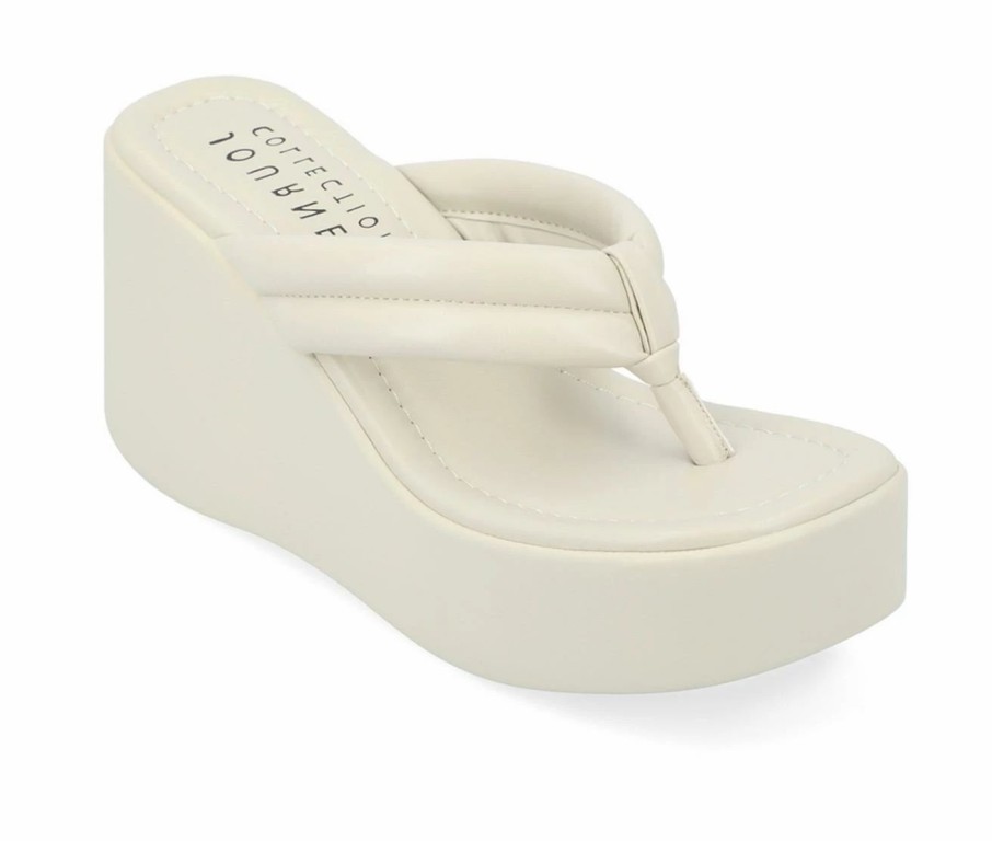 Flip-Flops * | Women'S Journee Collection Sharenne Platfrom Wedge Flip-Flops