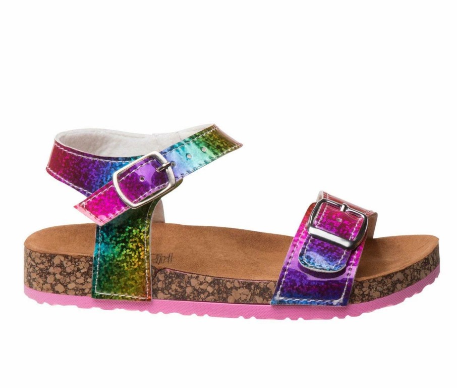 Flat Sandals * | Girls' Kensie Girl Toddler Double Buckle Rainbow Sandals