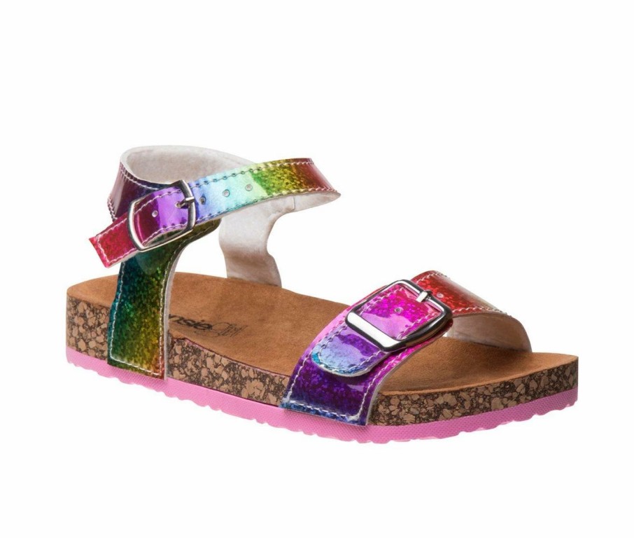 Flat Sandals * | Girls' Kensie Girl Toddler Double Buckle Rainbow Sandals