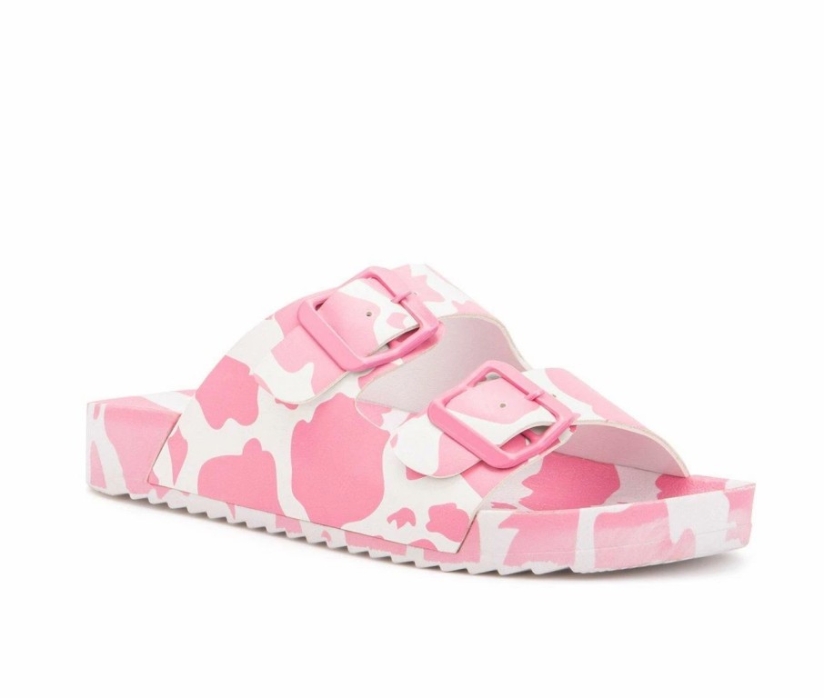 Flat Sandals * | Girls' Olivia Miller Little Kid & Big Kid Moo Pink Footbed Sandals