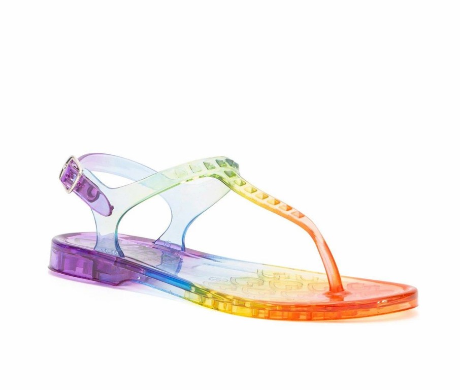 Flat Sandals * | Girls' Olivia Miller Little Kid & Big Kid Tri-Color Jelly Sandals