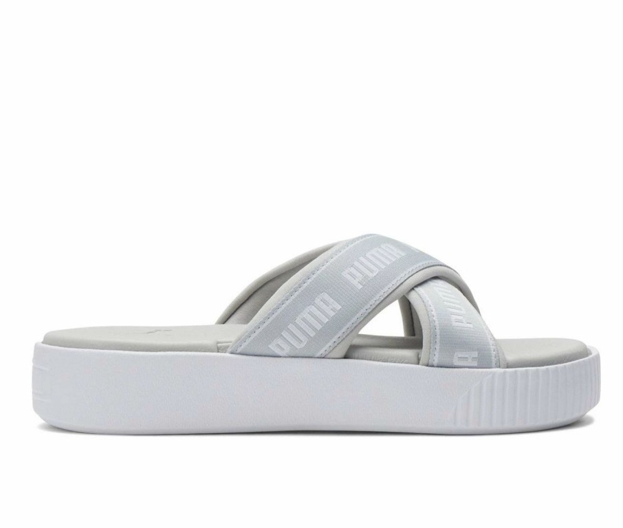 Flat Sandals * | Women'S Puma Platform Slide Tape Sport Slides