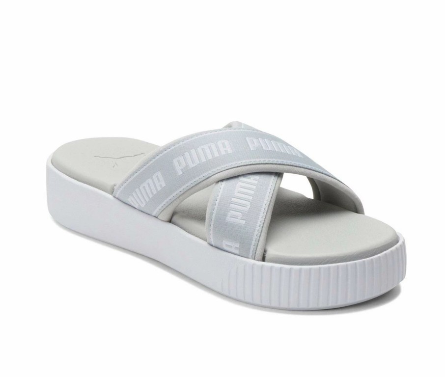 Flat Sandals * | Women'S Puma Platform Slide Tape Sport Slides