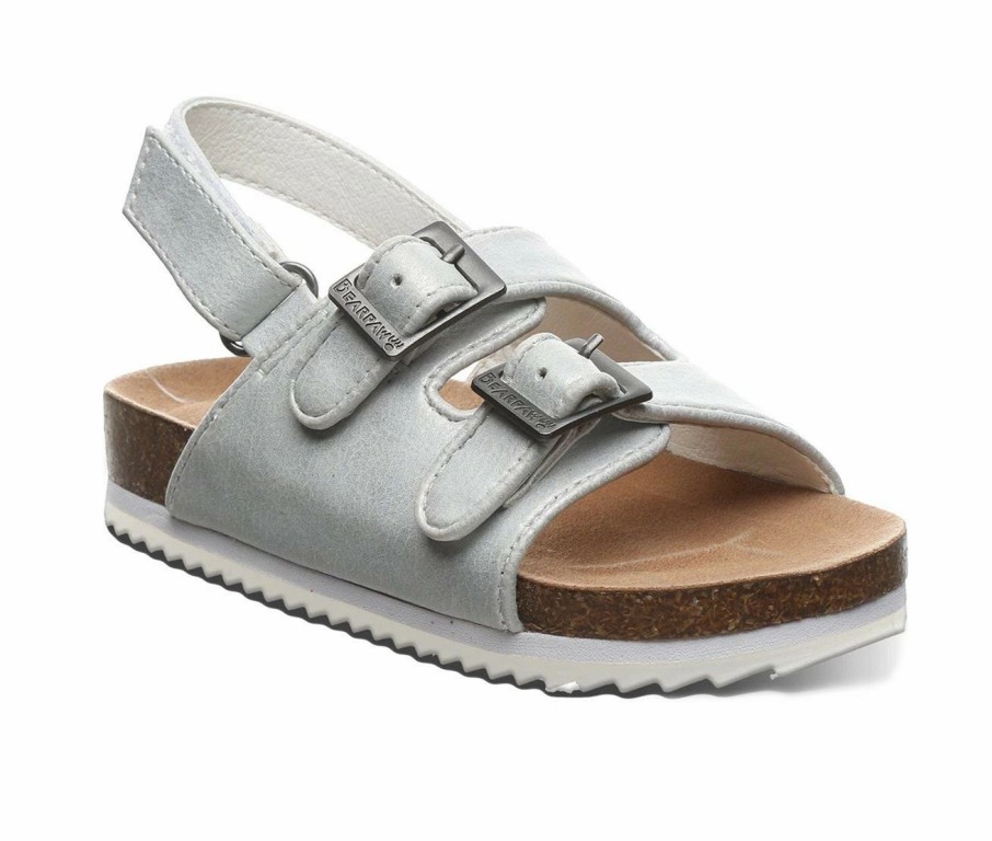 Flat Sandals * | Girls' Bearpaw Toddler & Little Kid Brooklyn Footbed Sandals