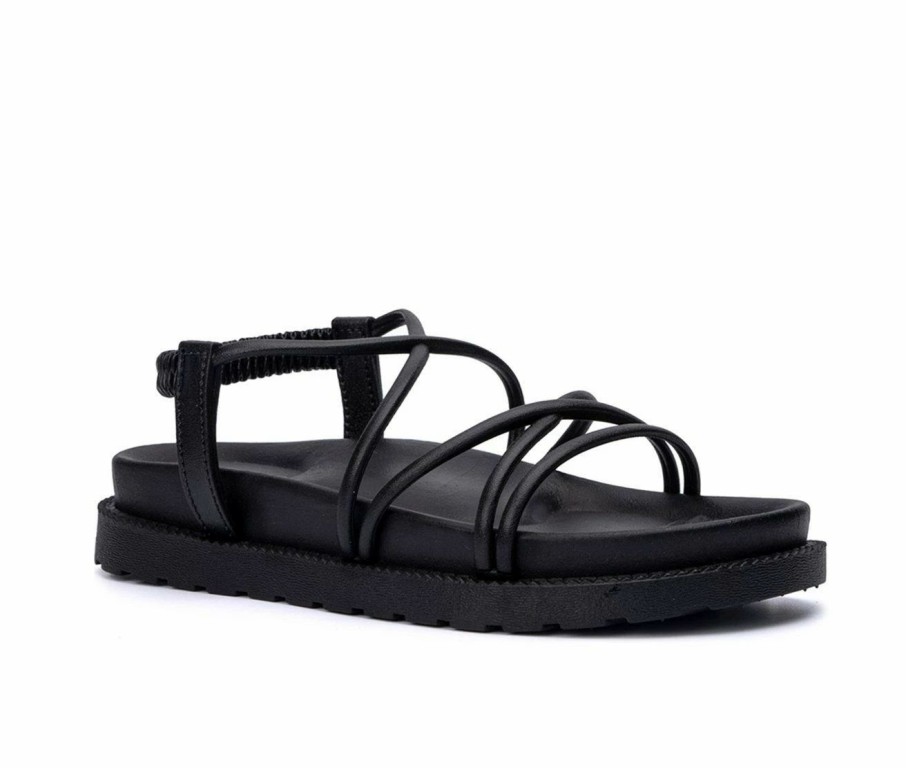 Footbed Sandals * | Women'S Olivia Miller Venus Strappy Footbed Sandals