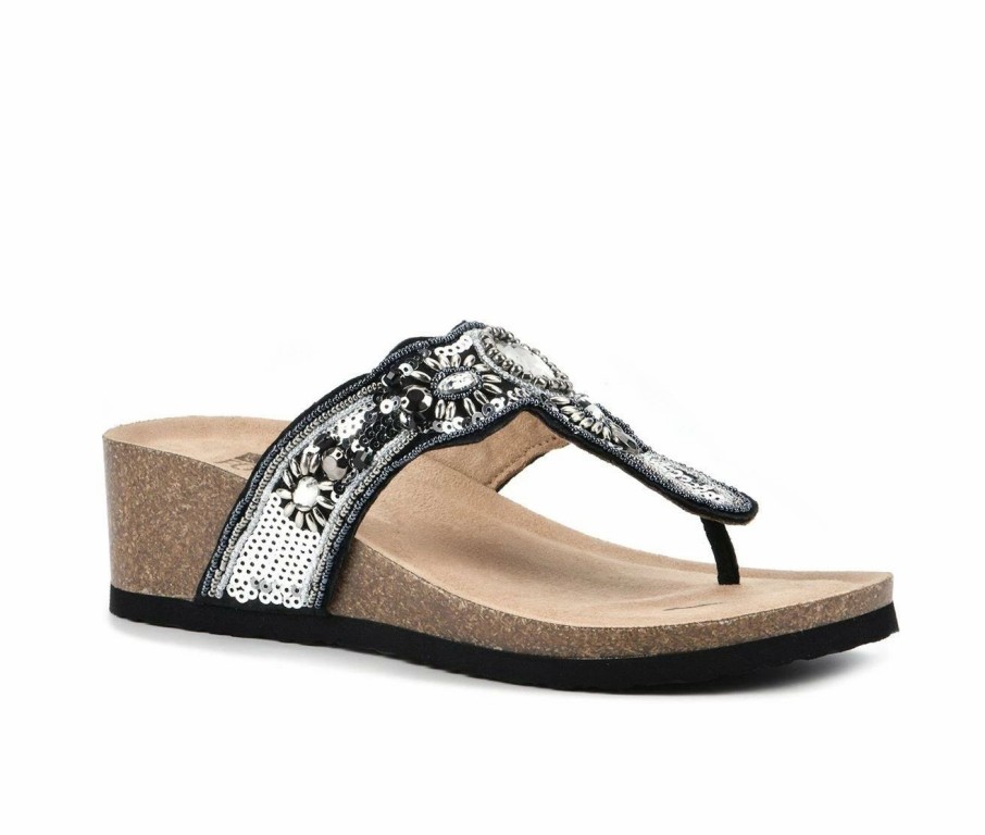 Footbed Sandals * | Women'S White Mountain Bountiful Wedge Footbed Sandals